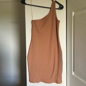 Kendall & Kylie One Shoulder Dress in Tan medium